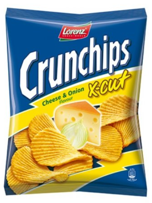 Crisps Lorenz Crunchips X Cut Cheese and Onion NPM 150g 8