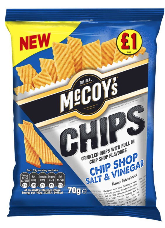 Crisps McCoys Chip Shop Salt and Vinegar PM 1.00 - 12