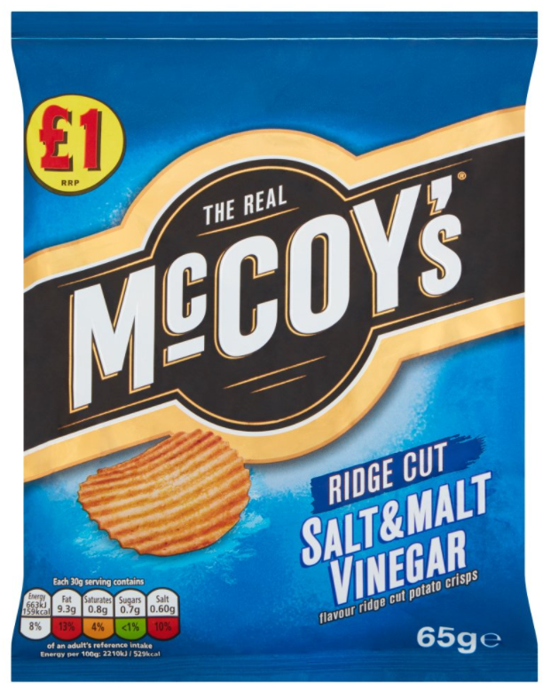 Crisps McCoys Ridge Cut Salt and Malt Vinegar PM 1.00 - 12