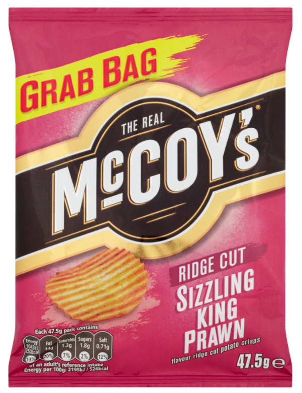 Crisps McCoys Sizzling Prawn NPM 47.5g 30