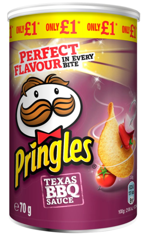 Crisps Pringles BBQ PM 1.00 70g 12