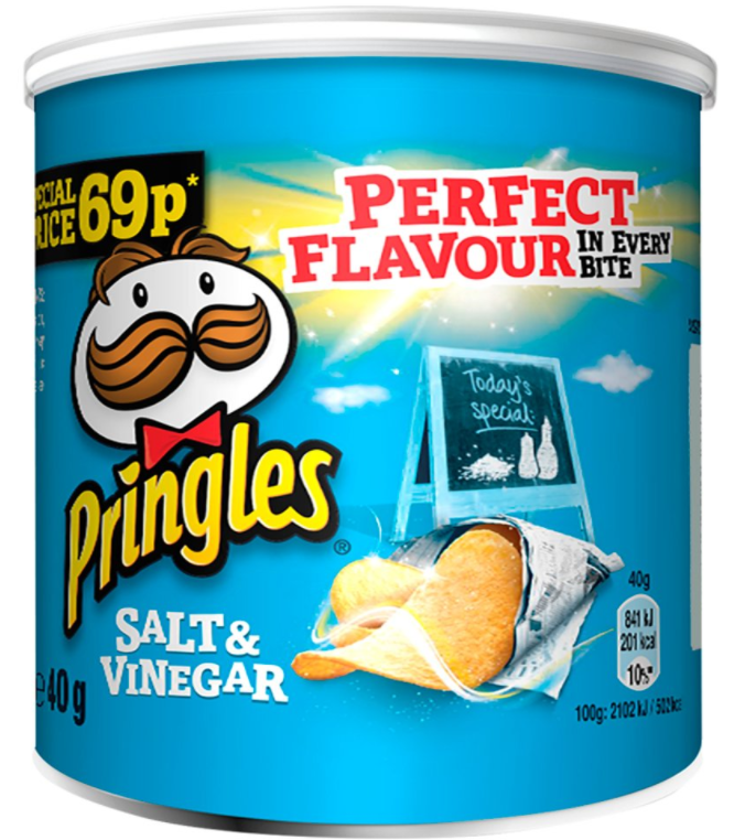 Crisps Pringles Salt and Vinegar PM 0.69 40g 12