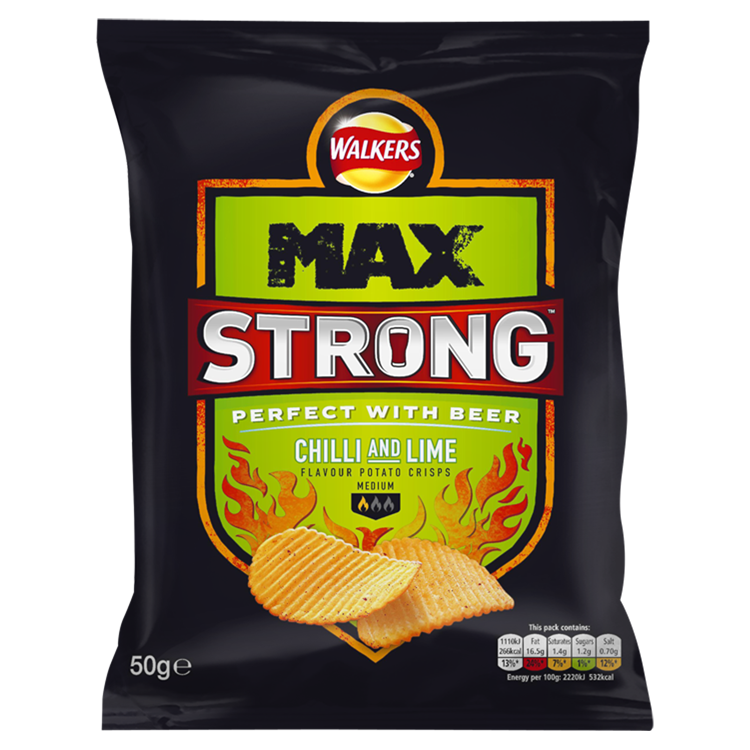 Crisps Walkers Max Strong Chilli and Lime NPM 50g 24