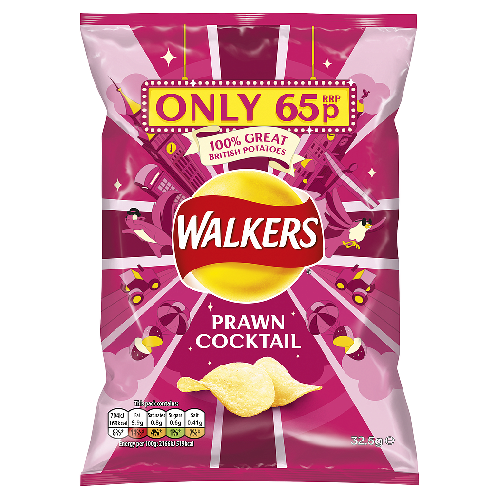 Crisps Walkers Prawn Cocktail PM 0.65 32.5g 12