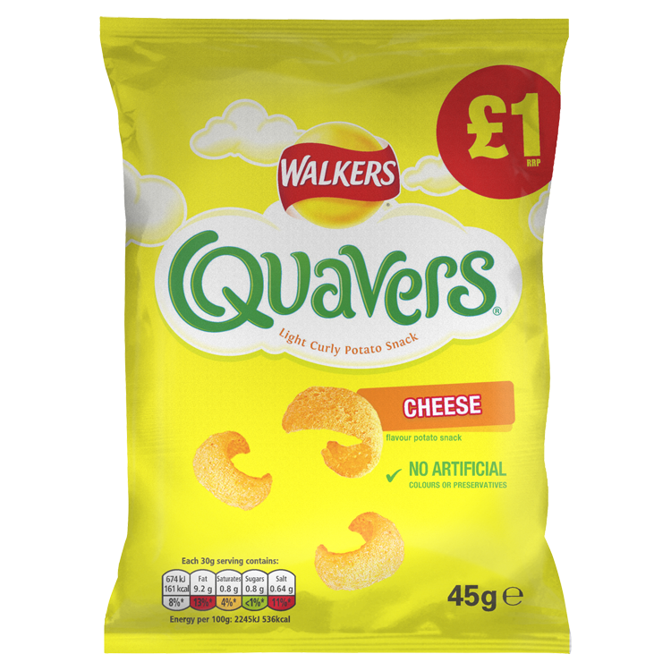 Crisps Walkers Quavers Cheese PM 1.00 54g 15