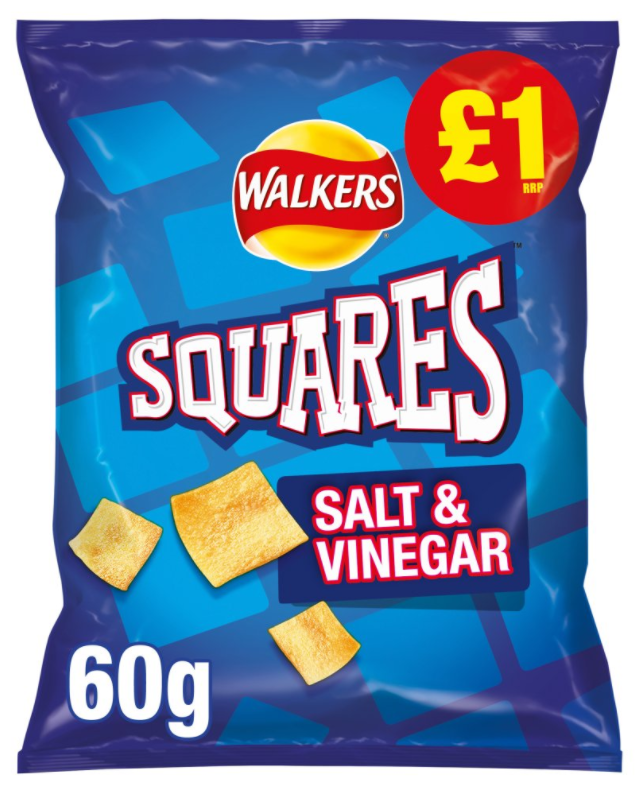 Crisps Walkers Squares Salt and Vinegar PM 1.00 - 12