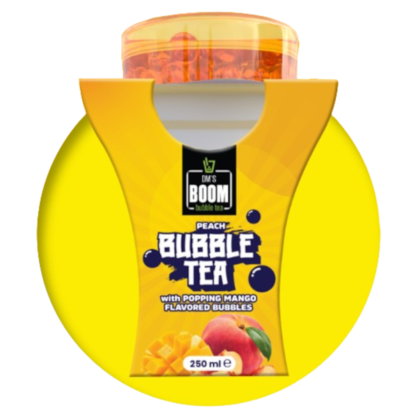 Drinks Boom Mango & Peach Bubble Tea NPM 250ml 12