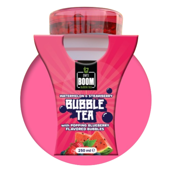 Drinks Boom Watermelon Strawberry Blueberrry Bubble Tea NPM 250ml 12